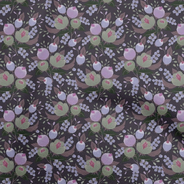 oneOone Georgette Viscose Medium Purple Fabric Floral Craft Projects Decor Fabric Printed By The Yard 42 Inch Wide