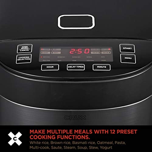 Crux 20 Cup Induction Rice Cooker Multi Cooker Food Steamer Slow Cooker Stewpot Easy One Pot Healthy Meals Dishwasher Safe Non Stick Bowl Black one size Walmart