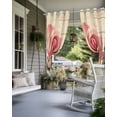 thumbnail image 4 of nqOlkjepod Outdoor Curtains for Patio Waterproof, Pink Spring Floral Outdoor Privacy Panels Grommet, Vintage Rose Flower Retro Blackout Outside Curtains for Porch/Cabana/Pergola 54"x84", 2 Panels, 4 of 8