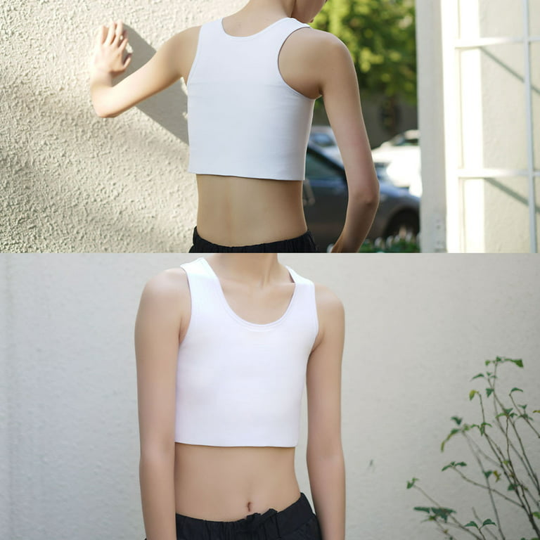 Women Men Chest Flat Vest Transgender Binders Workout Top Breathable  Elastic Chest Binder Bra Zipper Chest Binder Slim Fit Tank