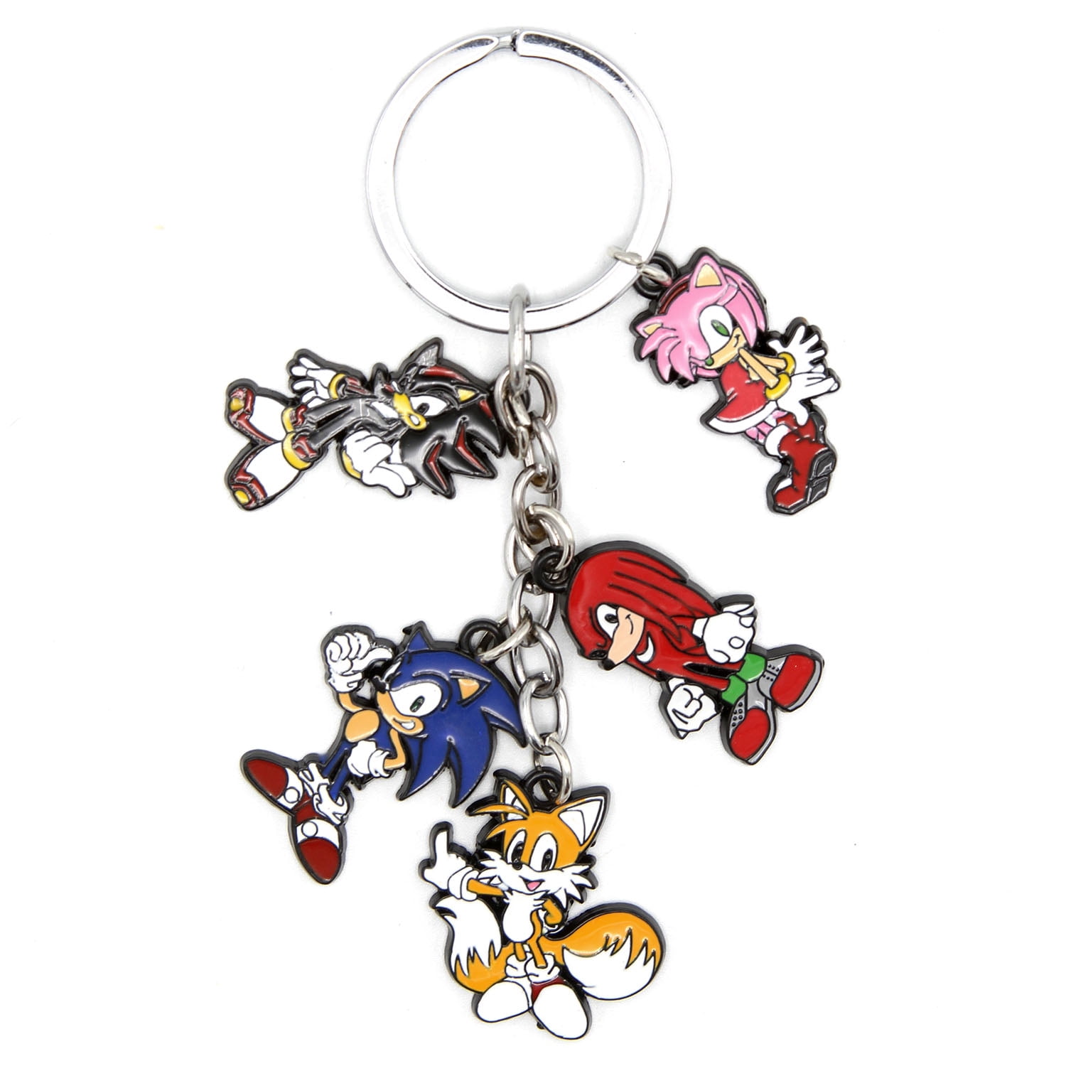 Sonic Tails Knuckles Shadow Amy - Sonic The Hedgehog 1" Keychain 5 pc. Pendant