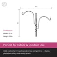 thumbnail image 6 of Yard Butler IYTUM-2H Medium Plant Stand - Plant Hanger Bracket for Indoor & Outdoor Use, Universal Mounting to Fence Posts or Walls, 6 of 7