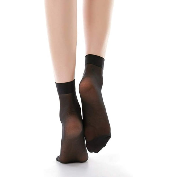 4 Pairs -Ladies' Ankle High Pop Socks Sheer Durable Black Fishnet Socks