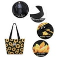 thumbnail image 2 of HAWEE Sunflower Tote Bag with Zipper for Women Inside Mesh Pocket Heavy Duty Casual Cloth Shoulder Handbag Outdoors, Sunflower Yellow, 2 of 7