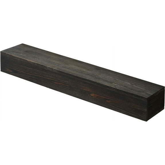 48" Rustic Wood Fireplace Mantel | Wall-Mounted & Floating Shelf for Home Decor