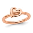 thumbnail image 1 of Rose Plated Sterling Silver Heart Ring, 1 of 5