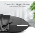 thumbnail image 2 of Lacette Silk Pillowcase 2 Pack for Hair and Skin, 100% Mulberry Silk, Double-Sided Silk Pillow Cases with Hidden Zipper (Deep Gray, standard Size: 20" x 26"), 2 of 9