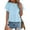 Light Blue, variant on TAGOLD Summer Casual Tops,Plus Size T-shirt Blouse for Womens, Fashion Women's Summer Round-Neck Solid Short Sleeve Casual Blouse,Short Sleeve Round-Neck Blouses & Shirts