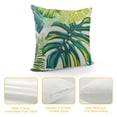 thumbnail image 4 of Awypu Tropical Pillow Covers Summer Hawaiian Style Lime Green Blue Leaf Print Decorative Outdoor Modern Decorations Pillow Cases for Couch Sofa Bed Decor  White, 4 of 5