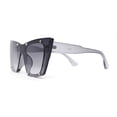 thumbnail image 3 of Rimless Gothic Horn Stud Oversized Rectangle Cat Eye Sunglasses Slate - Smoke, 3 of 4