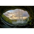 thumbnail image 2 of Steve Mohlenkamp 24x17 White Modern Wood Framed Museum Art Print Titled - Seljalandsfoss waterfall on the southern coast of Iceland, 2 of 4