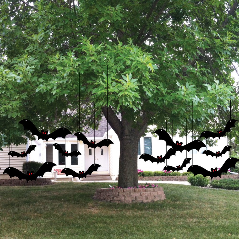 Scary Bats Hanging Halloween Decorations Set, Halloween Hanging Yard