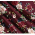 thumbnail image 3 of Soimoi Red Cotton Poplin Fabric Leaves & Peony Floral Print Sewing Fabric Yard 42 Inch Wide, 3 of 7
