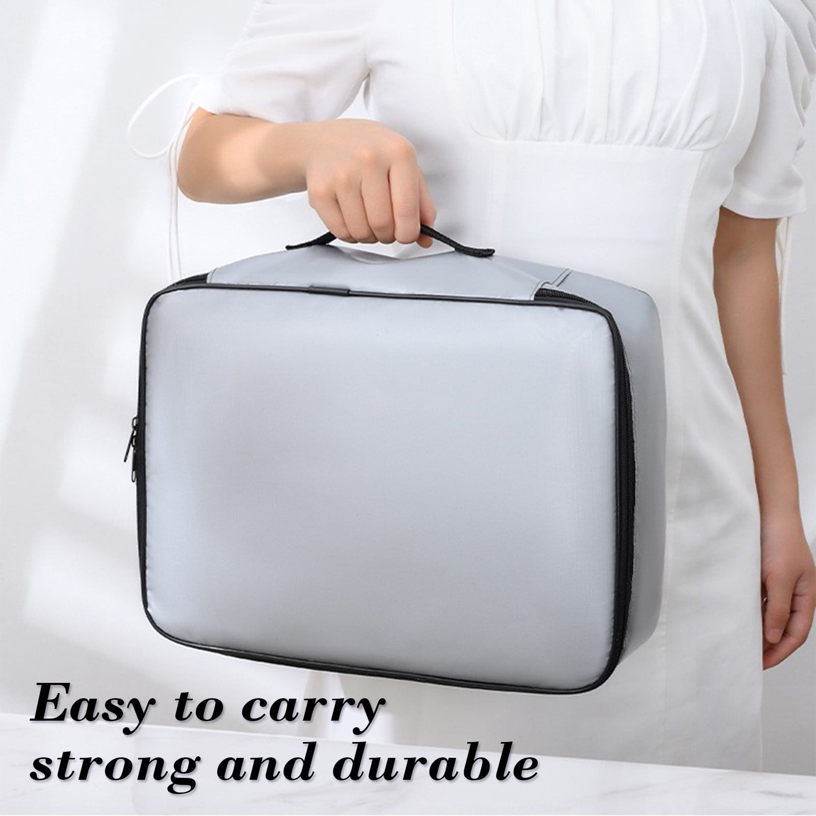 Rainproof and Fireproof Document Storage Bag, Multi-Layer Organizer for Graduation Certificates Marriage Certificates and Photos, Portable File Storage for Office Home and Travel Use