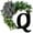 Q, variant on Tranfacy Flowers for Decoration,Outdoor Decor,26 Letters Decorative Wreath Door Hanging Home Decor Letters with Bow Knot Pendant Rattan Ring Wall Decoration Window Decoration Pendant