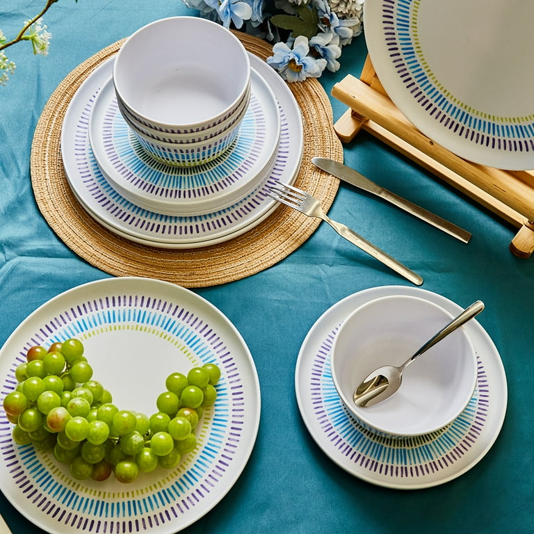 Melamine Dinner Plate Plastic Outdoor Butter Plates Set Lightweight Shatter Proof Chip Resistant Break resistant Lightweight for Everyday Use