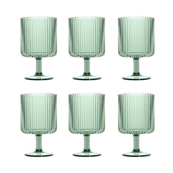 Mesa Acrylic Stacking Wine Glass - Sage Green - 15 oz - Set of 6