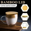 thumbnail image 4 of PARACITY Double Wall Glass Coffee Mugs set of 2 with Bamboo Lid/ Spoon, Insulated ClearEspresso Cups Set 5.5 OZ with Hand for Tea/ Cappuccino/ Latte/ Coffee, Borosilicate Glassware, 4 of 6
