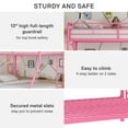 thumbnail image 4 of DHP Dusty Twin over Full Metal Bunk Bed with Secured Ladders, Pink, 4 of 12