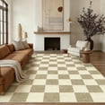 thumbnail image 4 of WIPONKEN 6'x9' Modern Checkered Area Rugs for Living Room Brown Rugs for Bedroom Kitchen Non Slip Washable Geometric Contemporary Carpets Office Playroom Dorm Dining Room Rugs, 4 of 7