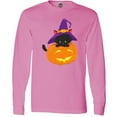 thumbnail image 3 of Inktastic Black Cat, Pumpkin, Cat With Witch Hat, Halloween Long Sleeve T-Shirt, 3 of 5