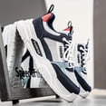 thumbnail image 6 of Men'S Breathable Mesh Sneakers with Thick Cushioned Sole - White & Green Low-Top Casual Shoes, Lace-Up Design Casual Attire, Stylish Laceup Shoes & for Summer Streetwear, Outdoor   Modern Sneakers, 6 of 9