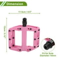 thumbnail image 4 of Pedal de bicicleta de nylon Unique Bargains, pedal plano sin tiras reflectantes, rosa, adecuado para ejes de 14 mm, pedal antideslizante para BMX MTB bicicletas de carretera 1 par, 4 of 7