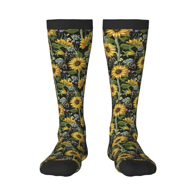 Balery Sunflowers Calcetines novedosos Calcetines deportivos Calcetines hasta la rodilla Calcetines de algodón Calcetines originales y geniales