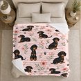 thumbnail image 5 of Fall Dachshund Dog Pumpkin Art autumn celebration, Playful Pet Portrait Pattern, Soft Flannel Blanket for Living Room and Reading Nook, Dog Lovers autumn celebration Gift, Pet Lover Home Decor, 5 of 9