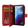 thumbnail image 3 of Wallet Case for Motorola Moto G Power 2021, Magnetic Zipper Pouch Premium PU Leather with Kickstand Wallet Flip Shockproof Phone Case Wrist Strap Card Slots Holder Pocket Moto G Power 2021,
Red, 3 of 18