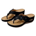 thumbnail image 2 of RotHome Womens Wedge Sandals Platform Dressy Comfortable Casual Slip On Flip Flops Thong Sandals Summer Shoes for Women Lightweight Non Slip, 2 of 8