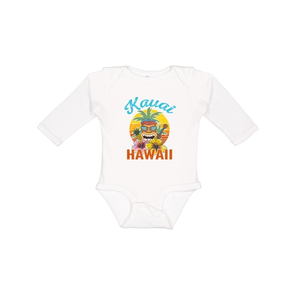 Inktastic Kauai Hawaii Vacation Tiki Boys or Girls Long Sleeve Baby Bodysuit