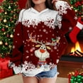 thumbnail image 2 of Byoo Toddler Girls Sweatshirts Cartoon Deer Graphic Crew Neck Long Sleeve Pullover Girls Xmas Autumn Winter Oversized Hoody, 2 of 4