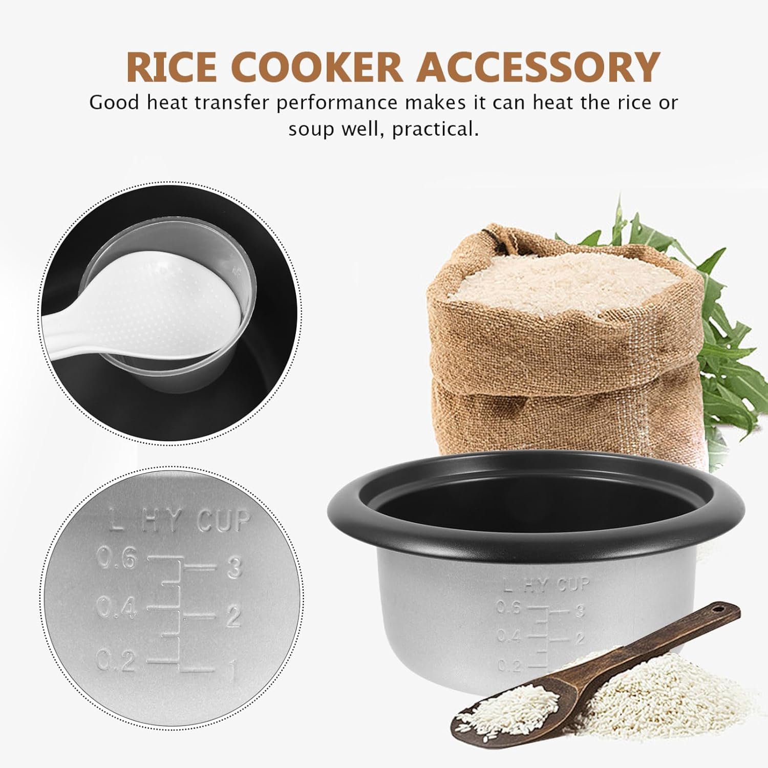 Instant Rice Cooker Parts Rice Cooker Inner Pot Replacement MAGICLULU Instant Rice Cooker Inner ...