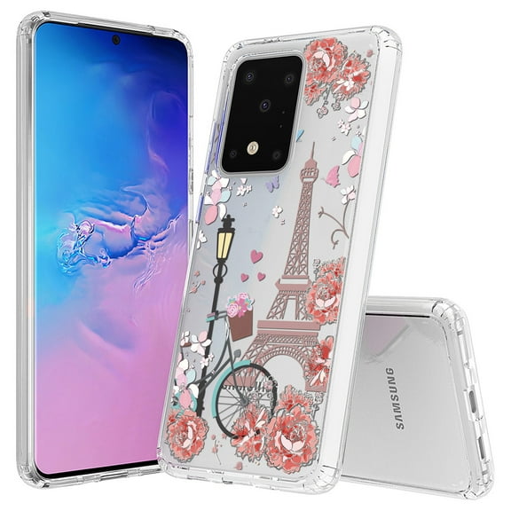 Aquaflex Transparent Clear Flexible Shock Absorbing Phone Case Cover Suitable for Samsung Galaxy S20 Ultra 6.9" - Romance In Paris