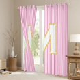 thumbnail image 4 of Feelyou Fashion Pink Stripes Black Out Curtains for Teen, Initial M Letter Curtains Pack of 2 (42x63 Each), Cute Princess Cartoon Bedroom Curtains, Window Curtains Home Decor, 4 of 7
