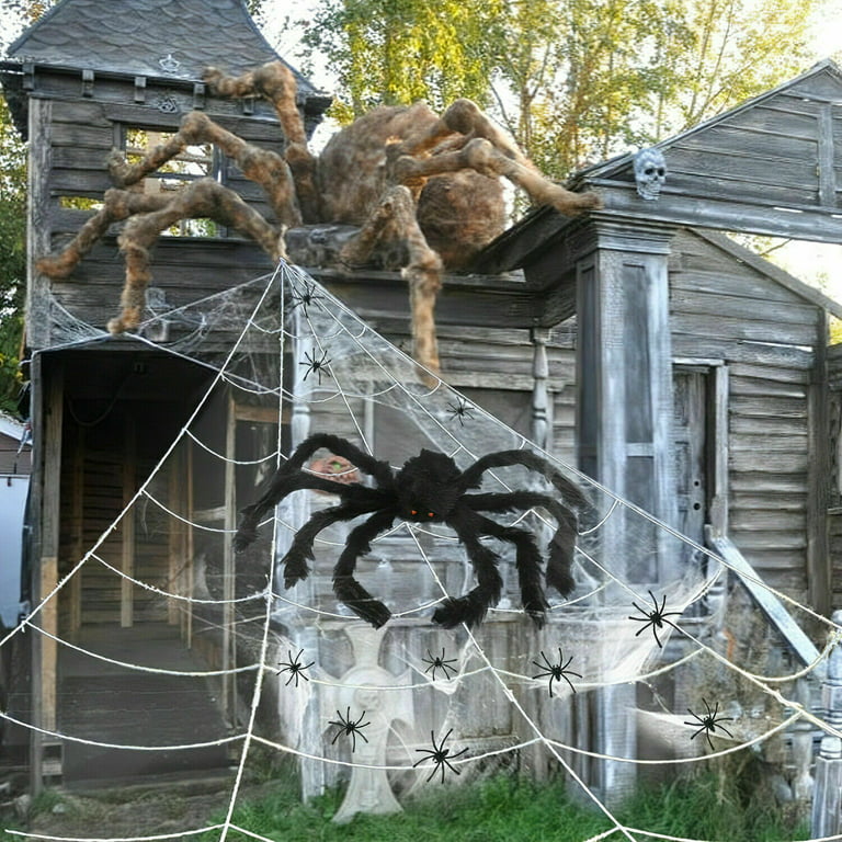 Halloween Giant Large Huge Spider/Web Props Outdoor Yard Decor ...