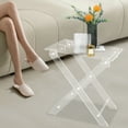 thumbnail image 4 of Acrylic Folding Computer Table, Freestanding Transparent Side Table, Multifunctional Laptop Desk for Living Room, Bed Room, 4 of 10