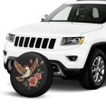 thumbnail image 2 of KAKALAD Flying Bird Roses Embroidery Spare Tire Cover Universal Vehicle Accessories Buckle Car Tools 17”in, 2 of 6
