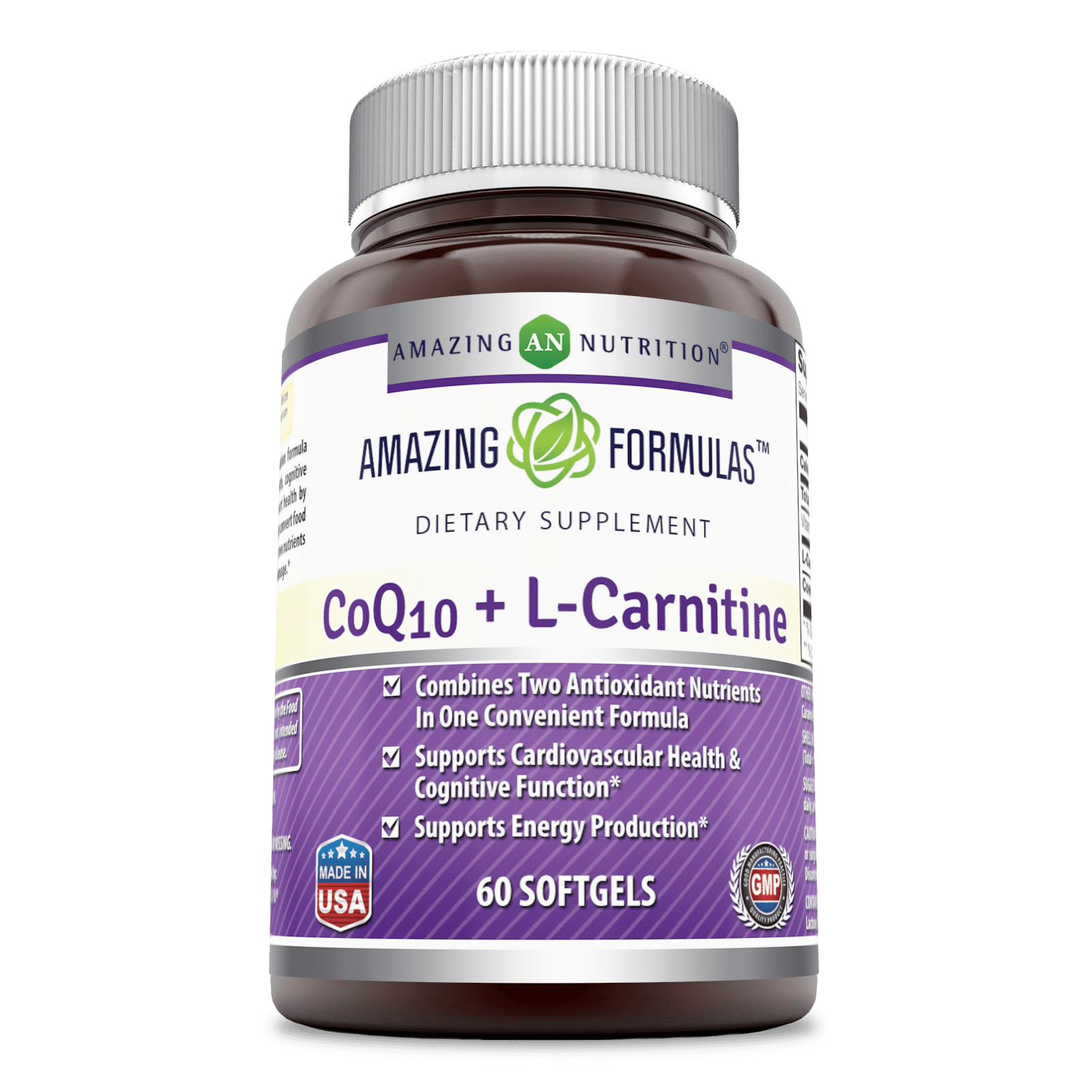 Amazing Formulas Coq10 30 Mg + L Carnitine 250 Mg 60 Softgels