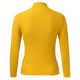 thumbnail image 7 of TRUBKH Fall Outfits for Women Turtleneck Sweater Long Sleeve Fall Casual Sweater Seamless Knit Wool Blend Sweater Pullover Top Drop Shoulder Sweaters Outfits for Women Yellow One Size, 7 of 7