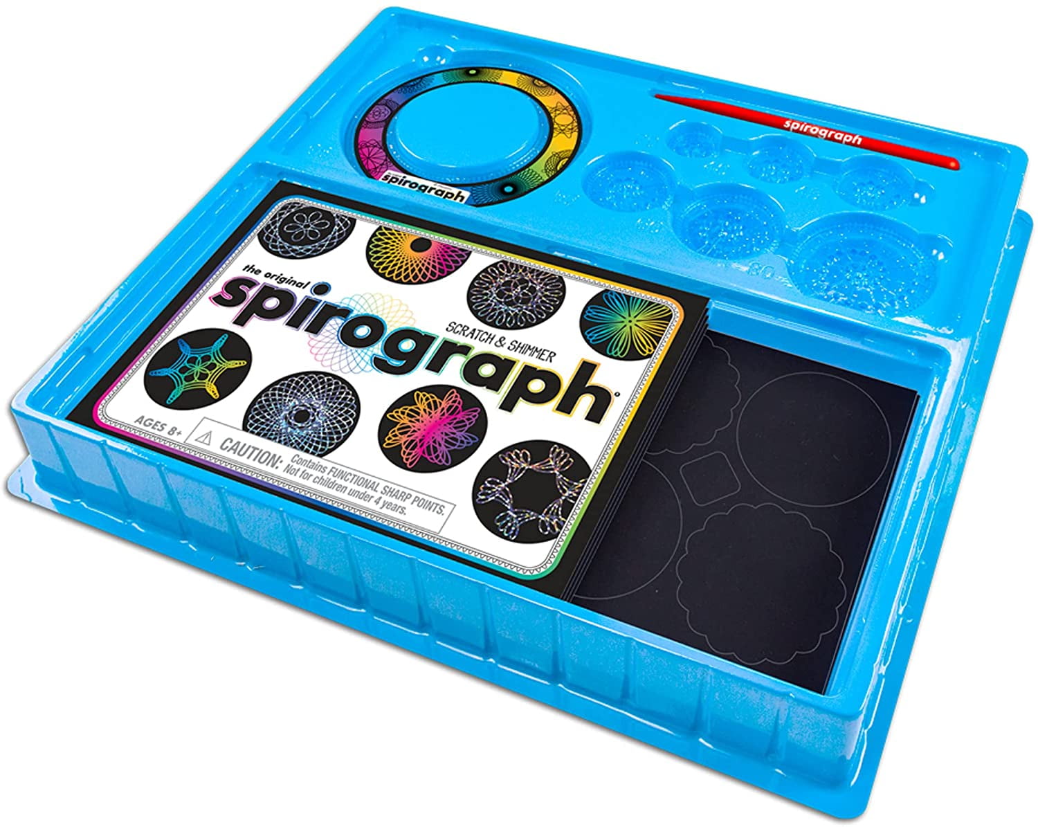 Spirograph Craft Activity Drawing Kit Scratch & Shimmer Create Colorful Paper Art with Glitter