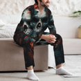 thumbnail image 7 of Disketp Butterfly Flower Skull Mens Pajama Set, Soft Warm Long Sleeve Sleepwear, Cozy Button-Down Pjs for Men-Medium, 7 of 7
