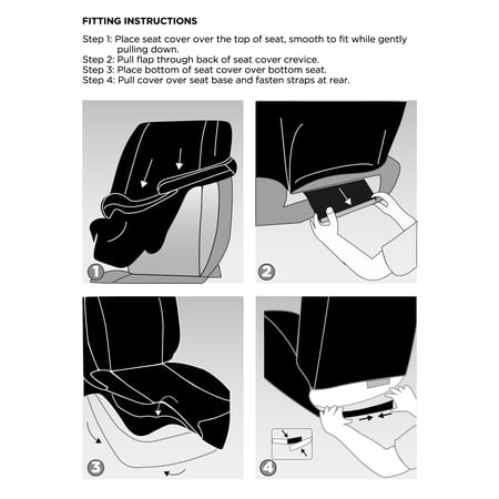 AUTO DRIVE 2 PIECE LOW BACK MEMORY FOAM CAR SEAT COVER POLYESTER BLACK, UNIVERSAL FIT, 2010SC11