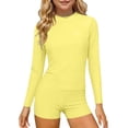 thumbnail image 3 of EYWGYA Girls Clothing Sets,Girls 2-Piece Modest Swimsuit Set,Long Sleeve UPF Rashed Guard and Swim Shorts for Beach Surf Size 3-14 Years, 3 of 6