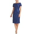 thumbnail image 3 of Js Collections Womens Embroidered Sheath Dress, Blue/10, 3 of 5