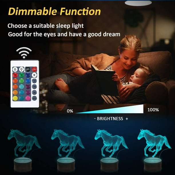 Despertador Infantil Con Forma De Caballo – Pantalla LED Con Hora, Fecha Y Temperatura – Luz Nocturna De 7 Colores