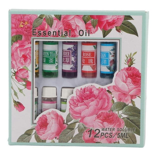 12Pcs 5ML Natural Fragrant Aromatherapy Water soluble Essential Oil Improve Sleep