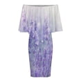 thumbnail image 5 of Purple Lavender Women's Off The Shoulder Ruffles Summer Wedding Guest Loose Casual Party Beach Dress, 5 of 9