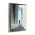 thumbnail image 4 of Stupell Industries Person with Snowy Doorway Landscape Painting Brown Floater Framed Canvas Art Print Wall Art, 17 x 21, 4 of 10